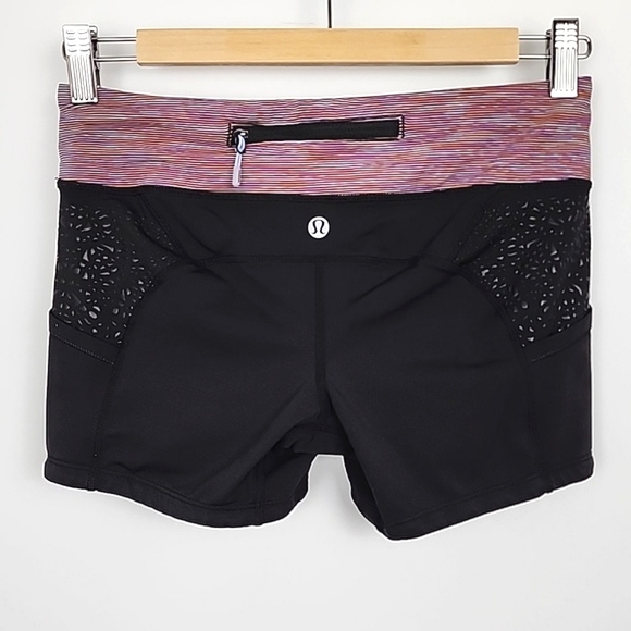 Lululemon Run Shorty Short Deep Coal Wee Are From Space April Multi Size 6 - Picture 7 of 16